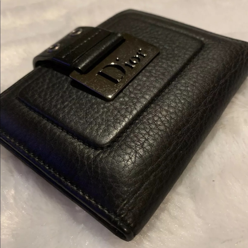 Dior Black Leather Compact Wallet - Picture 2 of 11